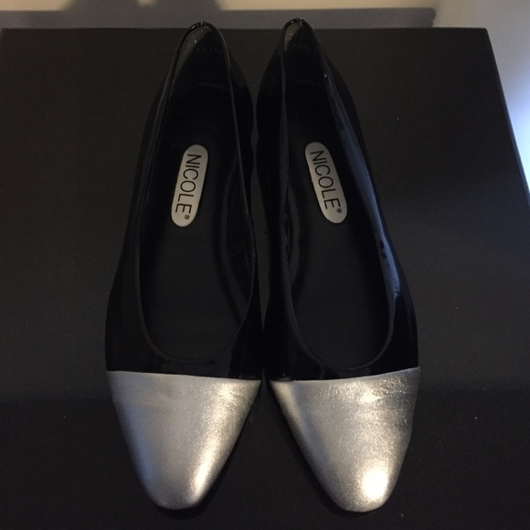 Silver Toed Black Flats by Nicole - Picture 7 of 7